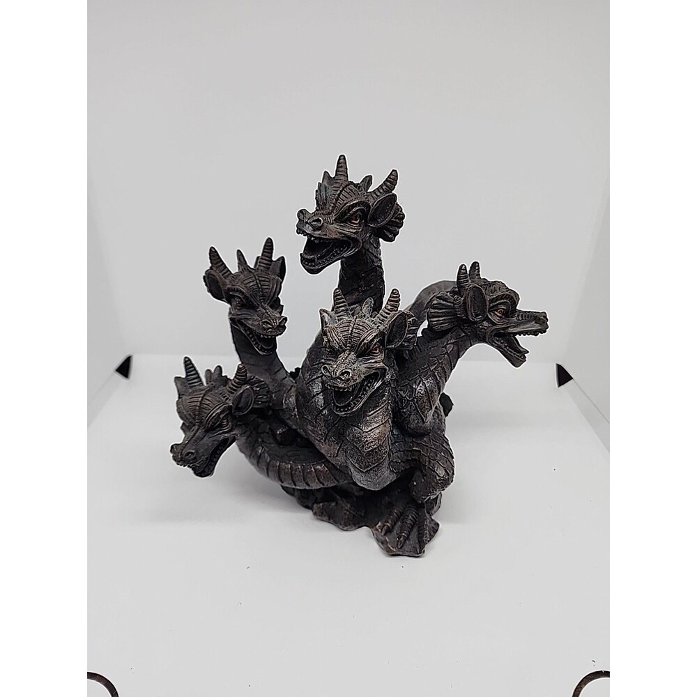 5 Headed Hydra Dragon Incense Burner Elegant Expressions Hosley 9.5" Black